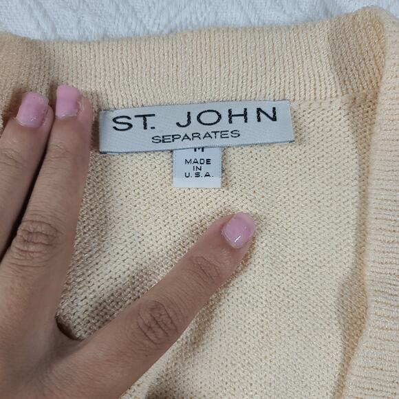 St John separates vintage made in USA cardigan Size Med Old money Quiet luxury - Picture 9 of 11